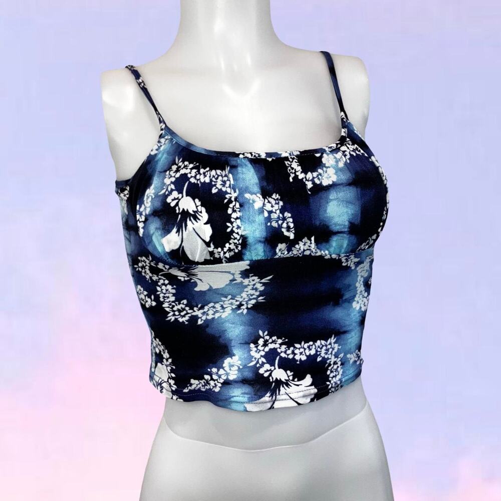 Vintage 90s y2k floral mesh camisole jennyfer